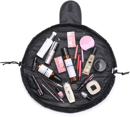 MUXItrade Cosmetic Bag, Beauty Case Make Up Bag, One-Step Organizer, Make Up Bag for Lazy Ladies, Black, Black