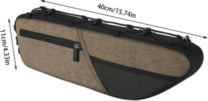 Bike Frame Bag, Large Capacity Cycling Pouch, Weatherproof Storage Bag, Sturdy Accessory, 15.75x4.33 inches Multipurpose Travel Commuting Adventure Gear for Outdoor Enthusiasts