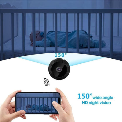 Suonady-Spy Focus Magnetic Mini Security Camera 3pack Mini Surveillanc Camer WiFi Wireless Small Security Camera for Home Indoor/Outdoor Black