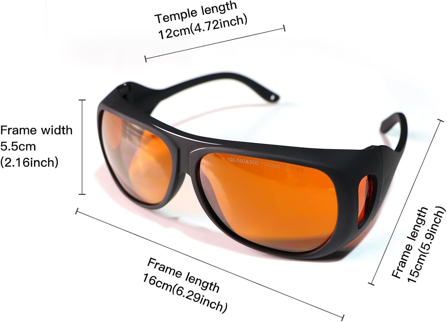 FONLAND Laser Safety Glasses for Laser Engraving OD4+ 190-550nm & 800-1100nm Yag, Blu Green and UV Light Fiber Laser Goggles Eye Protection with Case.