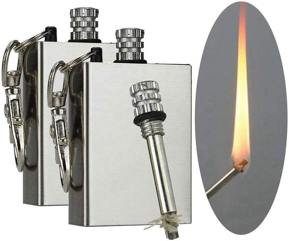 Scoutdoors Permanent Match & Emergency Lighter, Waterproof & Windproof - Stainless Steel Flint Fire Starter Survival Tool (3)