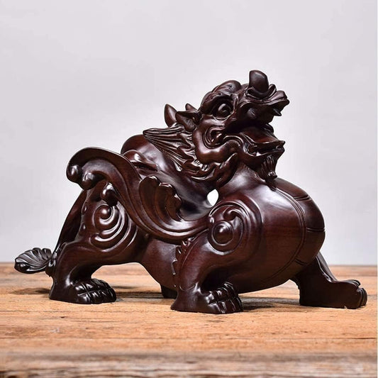 PiXiu/PiYao Statue Feng Shui Cinesi Prosperità Figurine Decorazioni in Palissandro Attrarre Ricchezza E Buona Fortuna Casa E Ufficio 0716 (Grande) Oggettistica per la Casa
