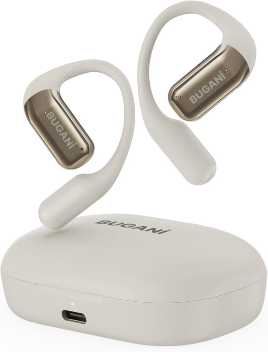 BUGANI Open Ear Headphones, Bluetooth 5.2 Wireless Headphones with Microphone, ENC Clear Talk, Immersive Stereo Sound, Fast Charging, 32H Playtime, Waterproof Sport Earbuds for Running.