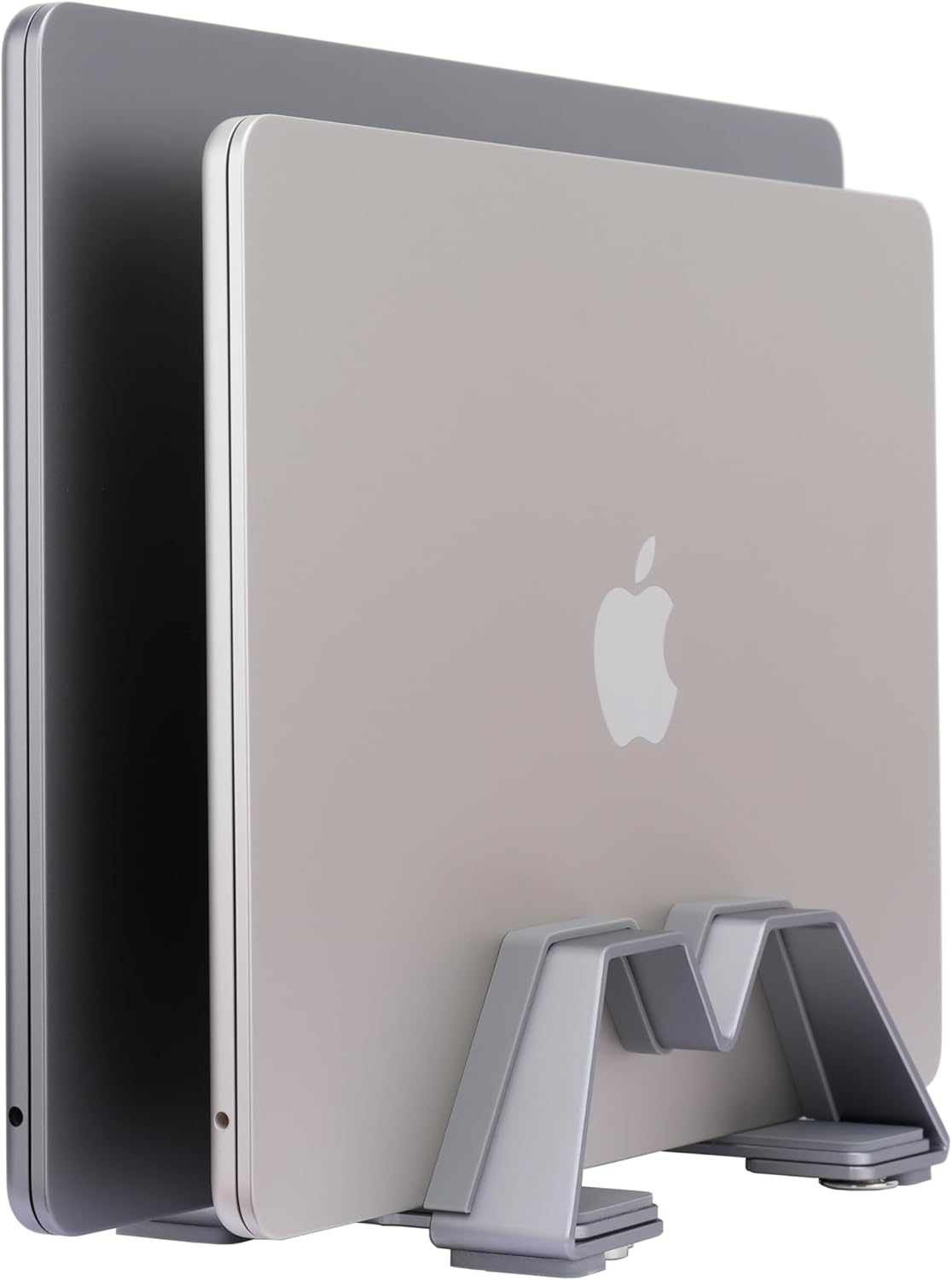Psitek Adjustable Dual Vertical Laptop Stand - Supports 2 Devices Holder, Fit for All Laptops(10-30mm Thickness) - Fashion Design, Adjustable Width, Anti-Slip & Scratch-Resistant, Patented Design