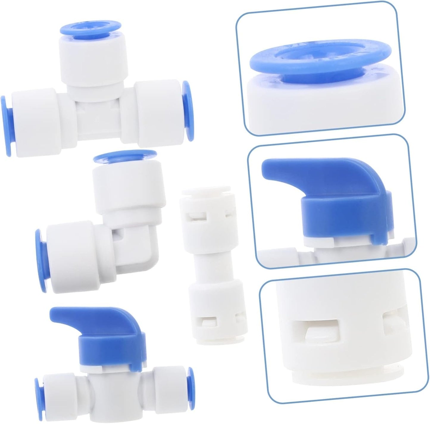 VILLCASE 2 Sets 12pcs Water Filter Tool Water Purifier Fittings Blue Universal Tube Connectors for Home Restaurant Use