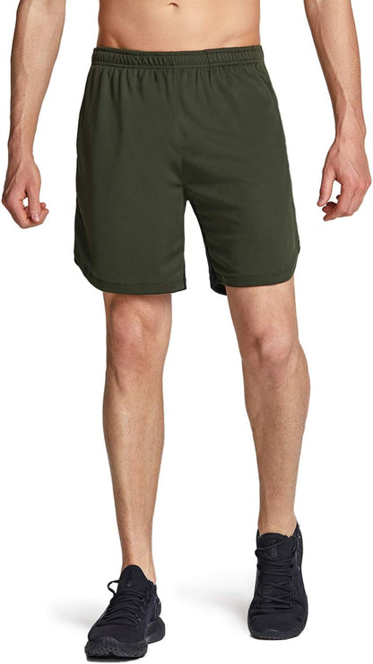 ATHLIO Men’s 1~2 Pack Athletic Shorts | Quick Dry Mesh Running & Training Shorts with Pockets