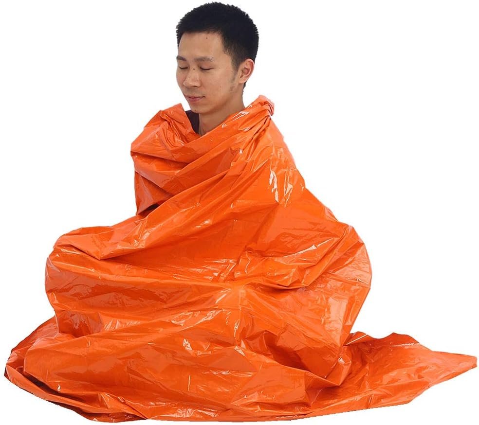 Emergency Blanket Waterproof Mylar Thermal Tent Foldable Military Rescue Survival Sheet Reflection Blanket Orange