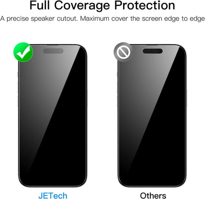 JETech Full Coverage Screen Protector for iPhone 14 Pro 6.1-Inch, 9H Tempered Glass Film Case-Friendly, HD Clear, 3-Pack