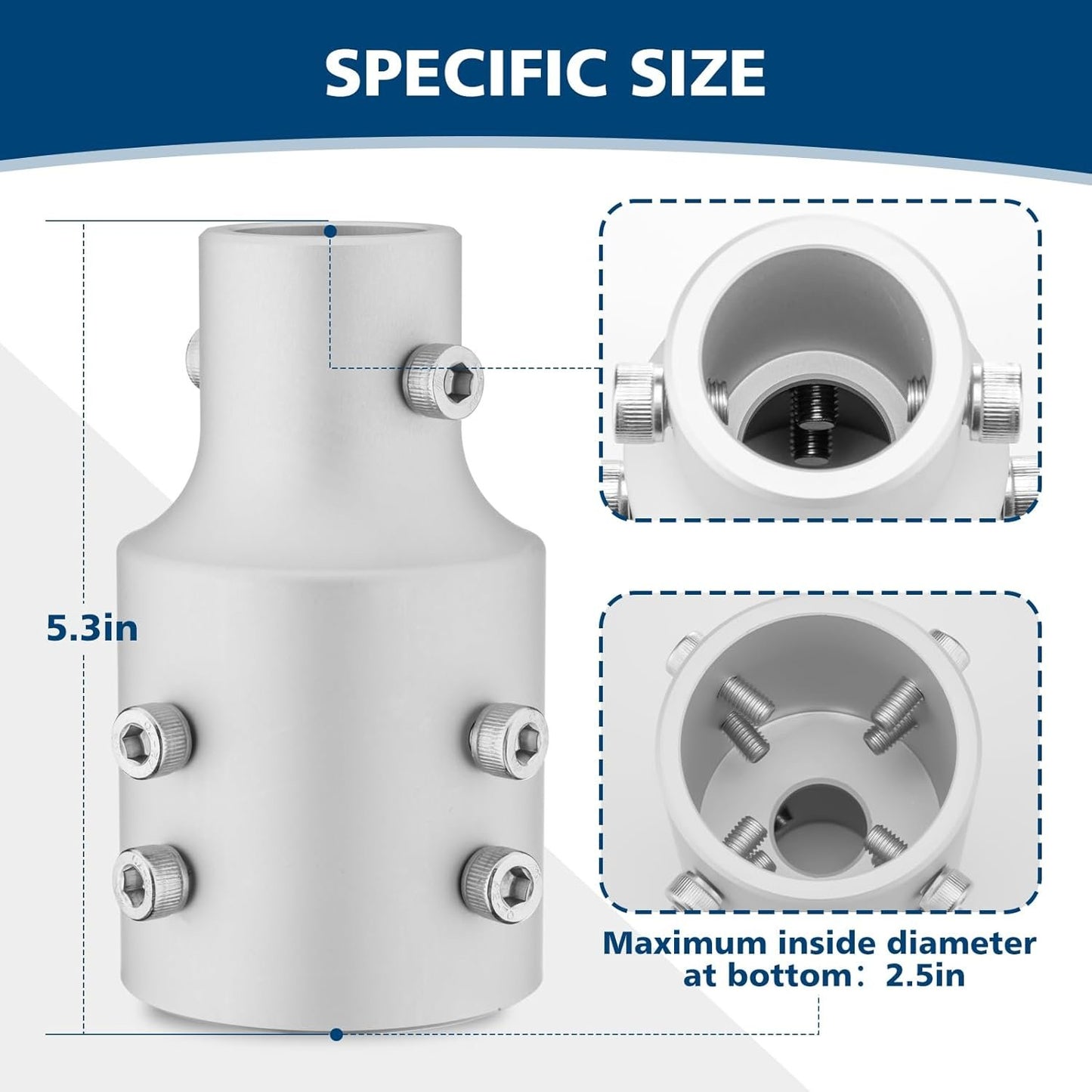Starlink Pipe Adapter，Designed for Starlink Second-Gen Antenna, Mast Reducer Pipe Adapter, Suitable for TV Mast and Satellite Mast (2.5 Inch)