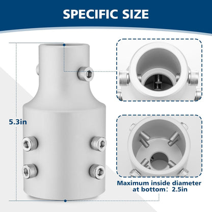 Starlink Pipe Adapter，Designed for Starlink Second-Gen Antenna, Mast Reducer Pipe Adapter, Suitable for TV Mast and Satellite Mast (2.5 Inch)