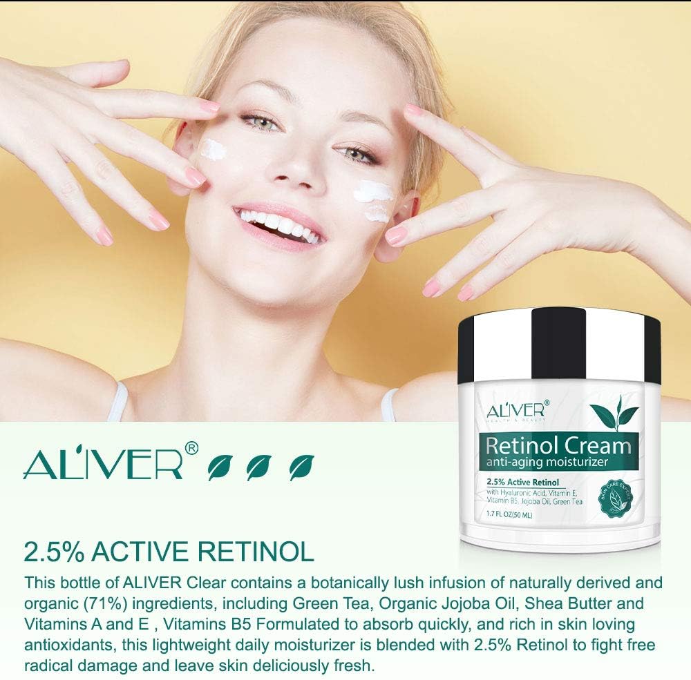 Retinol Face Cream, IFUDOIT Moisturizing Face Cream with 2.5% Retinol, Hyaluronic Acid, Anti-Wrinkle Day and Night Cream for Women and Men, for All Skin Types