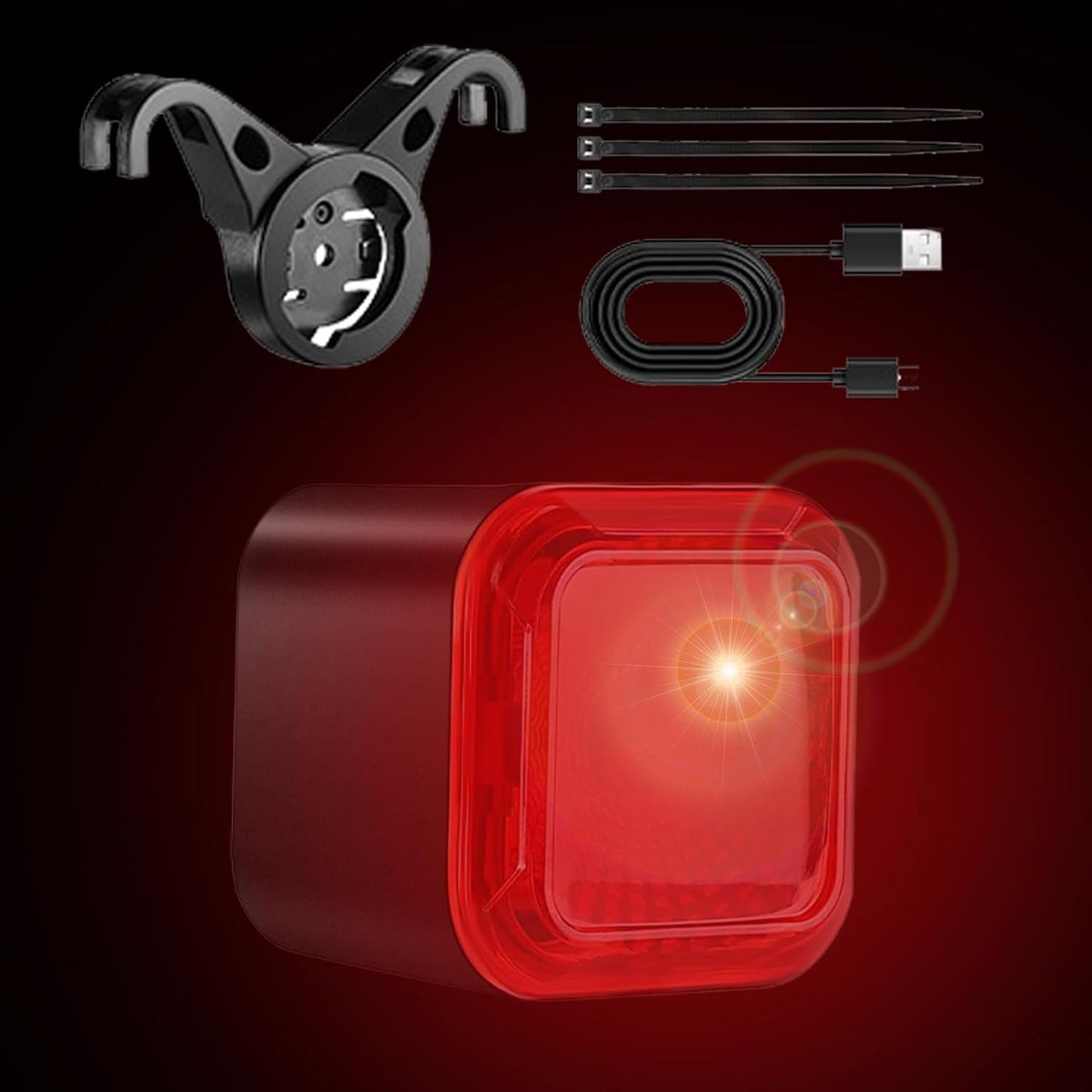 Smart Cycling Tail Light, Brake Sensing Rear Light, 6 Lighting Modes, Digital Power Display, Vibration Sensor, Waterproof Ip55, Rechargeable, Road Mountain City Commuting