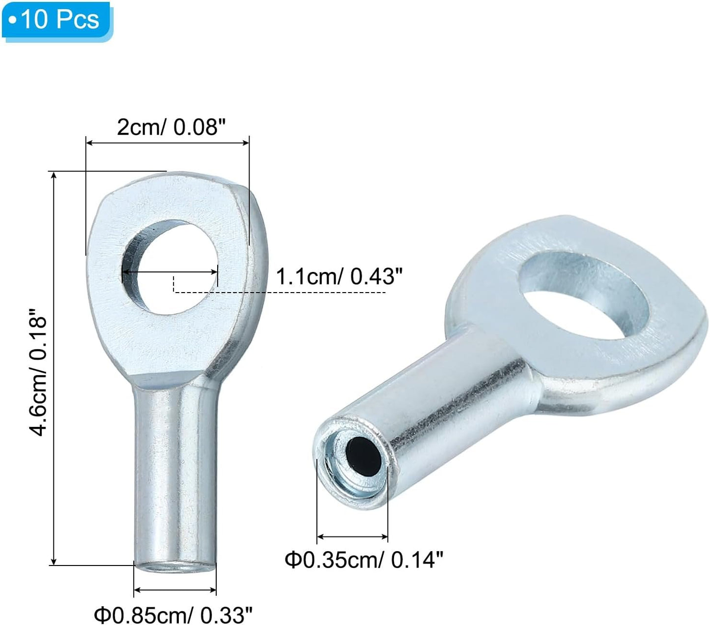 PATIKIL Cable Ball Stopper, 10pcs Gym Machine Accessories for 5mm Cable Fitness Equipment Wire Rope Port Joint Replacement Parts for Home Gym Machine,Silver