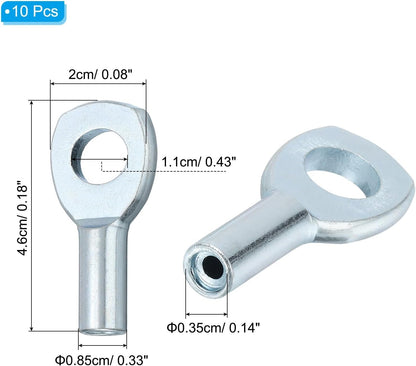 PATIKIL Cable Ball Stopper, 10pcs Gym Machine Accessories for 5mm Cable Fitness Equipment Wire Rope Port Joint Replacement Parts for Home Gym Machine,Silver