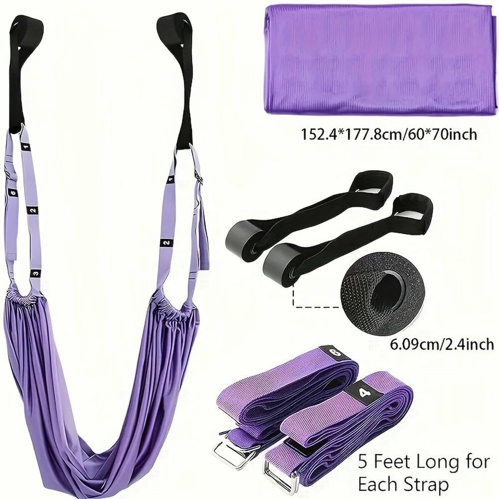 ZBDZSW 1 pz Yoga Stretch Strap con Ancoraggio per Porta Pilates Fitness Training Rope Home Gym Equipment Adjustable Workout Stretch Strap