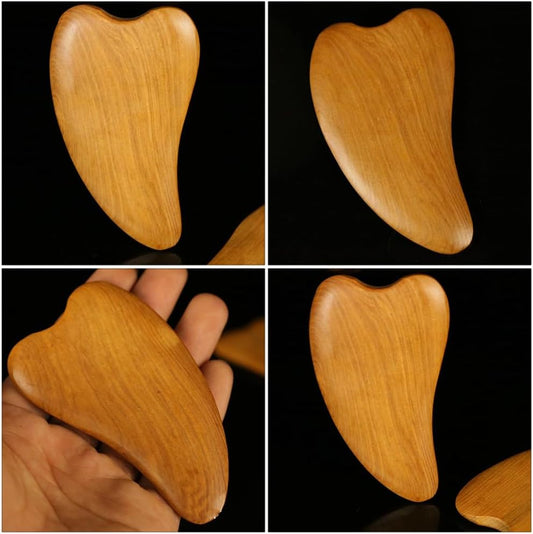 2pcs Wooden Scraping Massage Tool Heart- shaped Wood Face Scraping Board Facial Body Care Scraping Plate Therapy Tool, Anti , Manual Muscle Wood Therapy