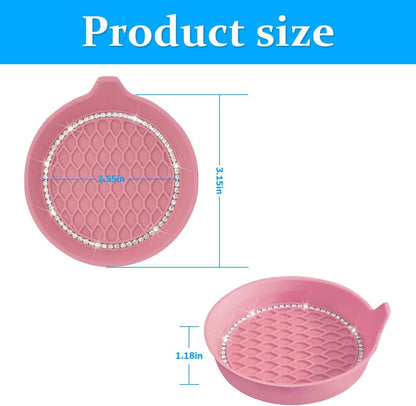 XINLIYA 4PCS Bling Car Cup Holder Coaster, Universal Crystal Rhinestone Anti-Slip Cup Holder Insert Coaster, Waterproof Round Shape Auto Drink Mat, Vehicle Interior Accessories for SUV Truck (Pink)