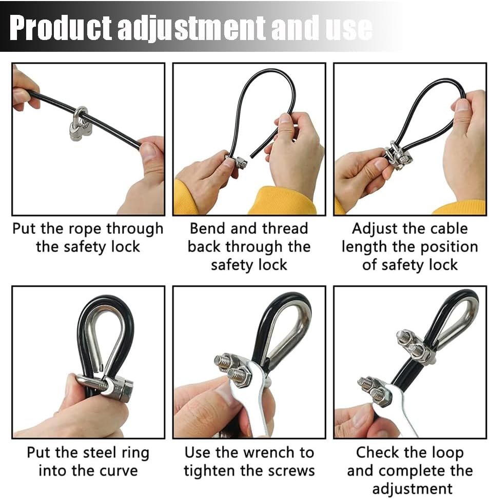 Fitness Pulley Cable 196 Inch,Adjustable Home Gym Cable Pulley System Replacement Fitness Cable for Pulley Machine Accessories It is Safe, Stable, and Long-Lasting