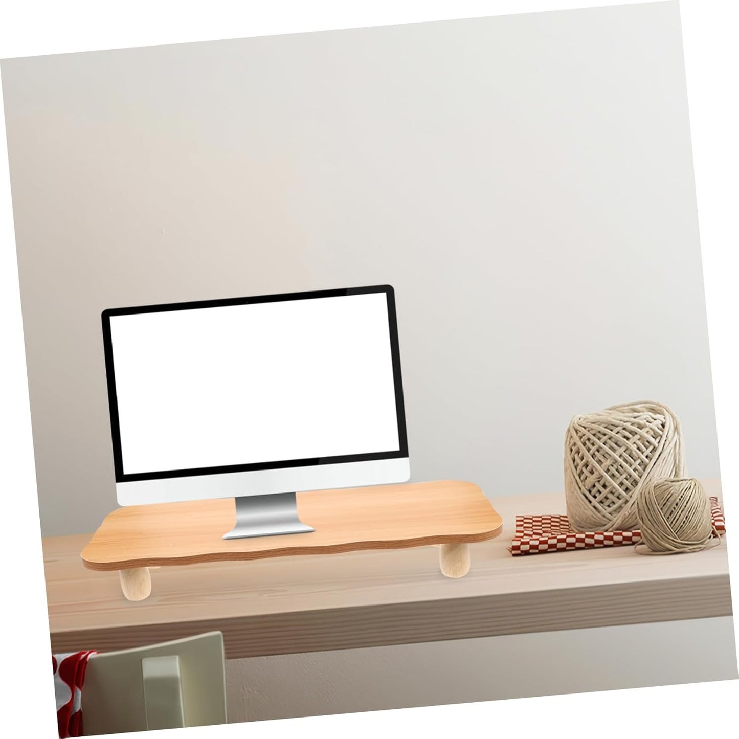 ARTIBETTER Metal Riser Stand Monitor Shelf for Desk Wooden Desktop Organizer Floor Riser Desk Monitor Stand Enhance Workspace Organization