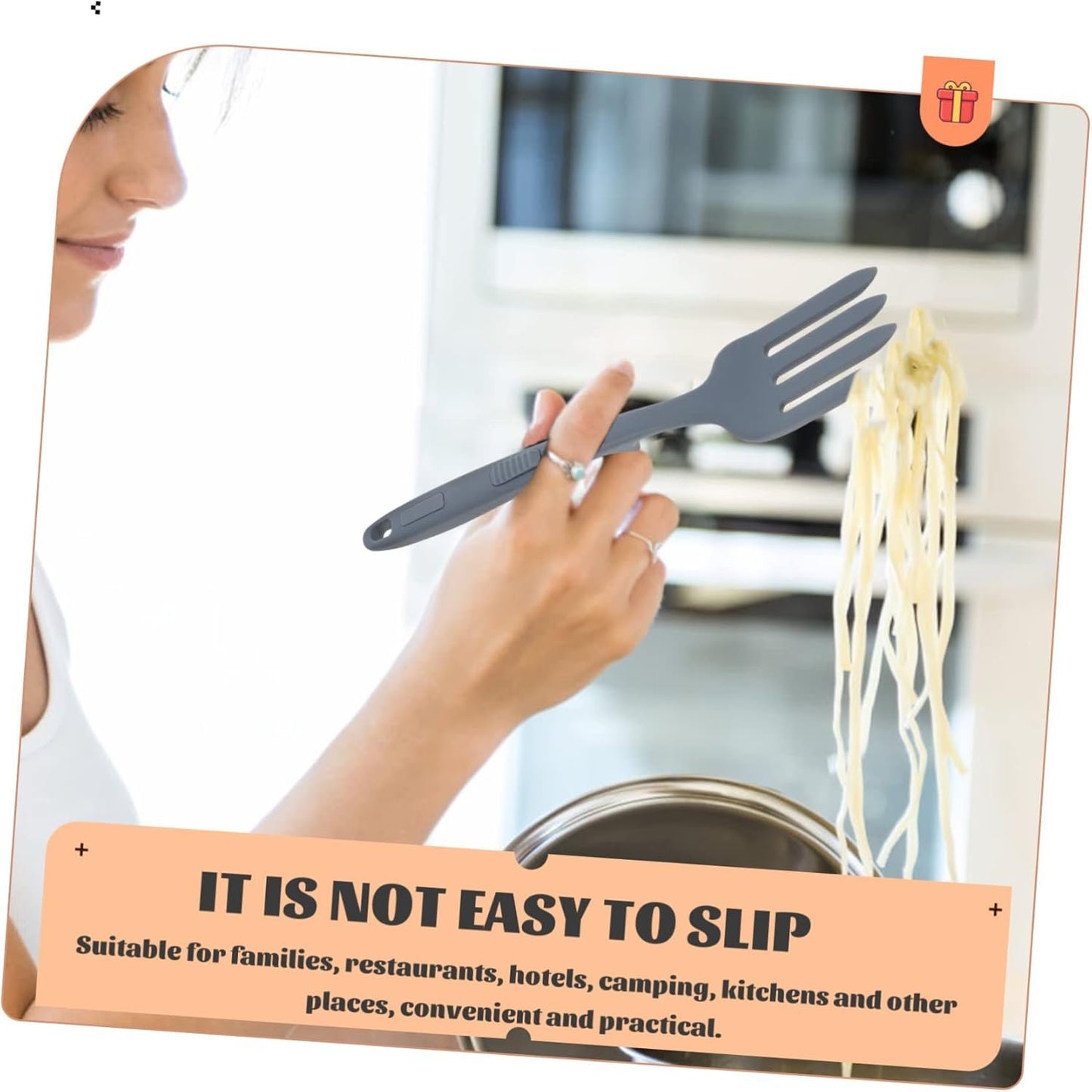 Gatuida Silicone Kitchen Fork Pasta Serving Fork Cutlery Kitchen Tools Fork Silicon Forks Kitchen Gadget Pasta Serving Fork Silica Gel