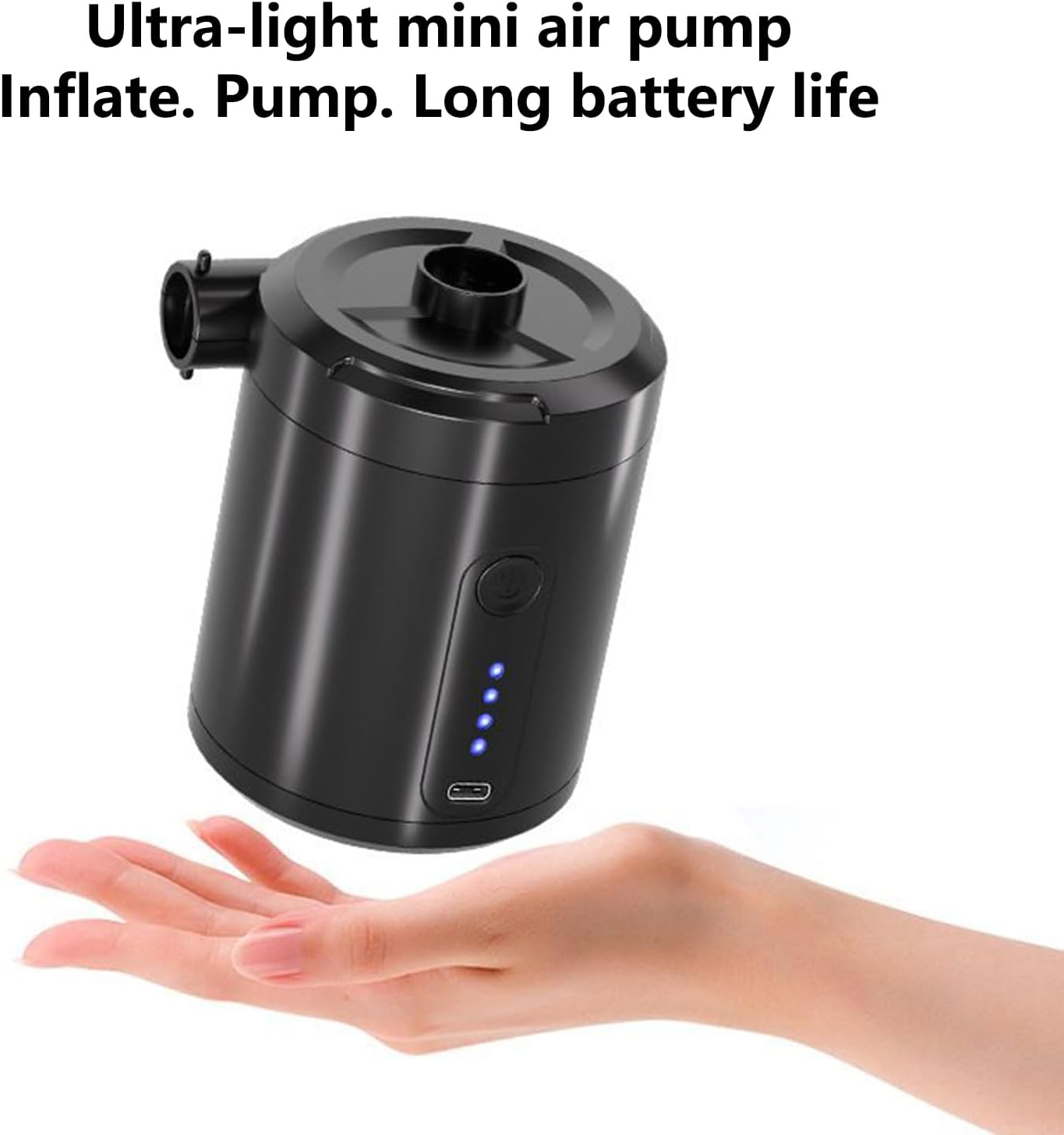 Small Air Pump, Rechargeable Portable Electric, 4.37x3.15in Low Noise Fast Inflation, Wireless Lightweight Design, Travel Pool Floats for Outdoor Gear, Float Pumps, Men