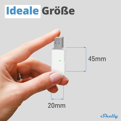 Shelly BLU Gateway | Pack of 2 | Bluetooth WiFi Gateway in a USB-A Dongle | Home Automation | Compatible with Alexa & Google Home | iOS Android App | Wireless [Energy Class B]