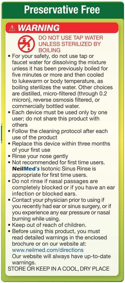NeilMed's Sinus Rinse Extra Strength Pre-Mixed Hypertonic Packets-for Sinus Relief, 70 Count Box (Pack of 2)