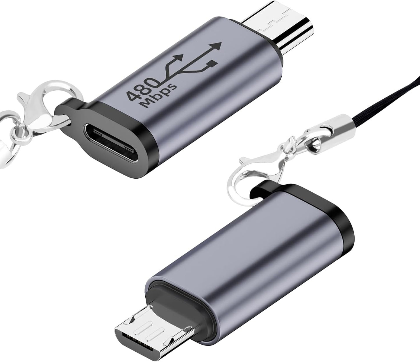 Seminer USB C to Micro USB Adapter (2 Pack), Type-C Female to Micro USB Male Adapter Supports Data Sync Compatible with Samsung Galaxy S8/S8+ and Micro USB Devices