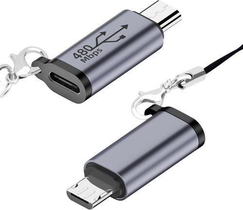 Seminer USB C to Micro USB Adapter (2 Pack), Type-C Female to Micro USB Male Adapter Supports Data Sync Compatible with Samsung Galaxy S8/S8+ and Micro USB Devices