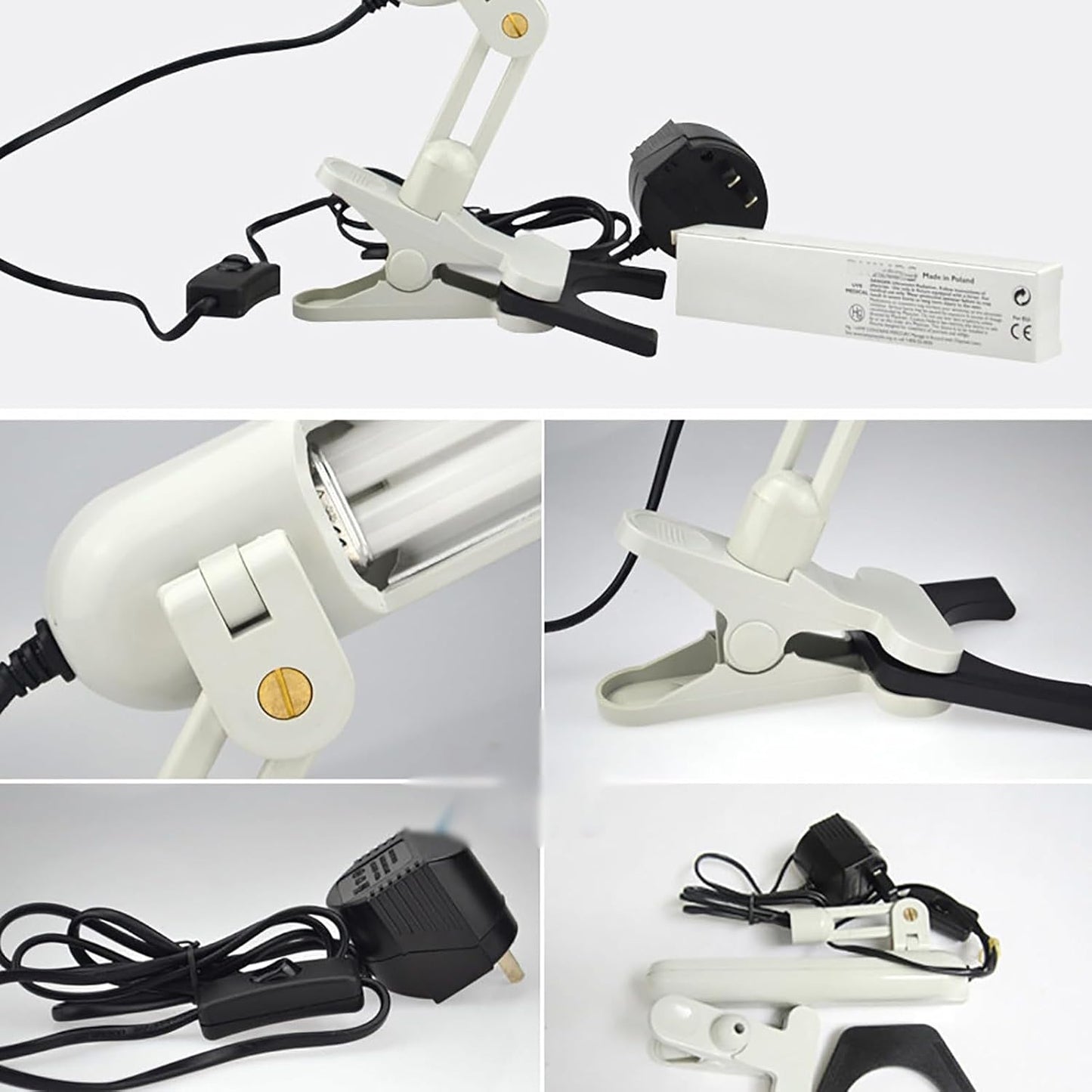 WhAeoy Skin Phototherapy Lamp, 311 Nm Narrow Spectrum Skin Care Device, with Goggles, Multi-angle Rotation, Irradiation Range: 48 C㎡, for Skin, Body, Scalp,A