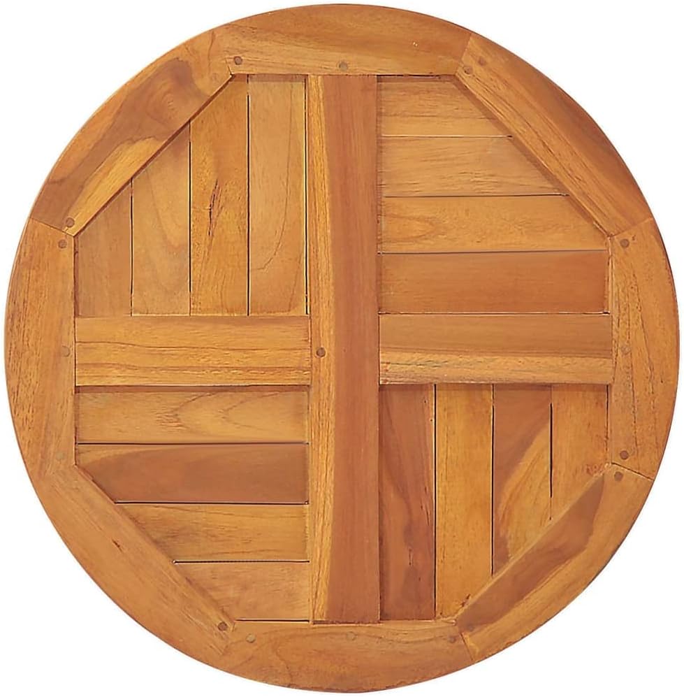 vidaXL Solid Teak Wood Table Top Home Furniture Replacement Cake Board Dining Room Kitchen Dinner Garden Coffee Side Tabletop Round 2.5cm 70cm