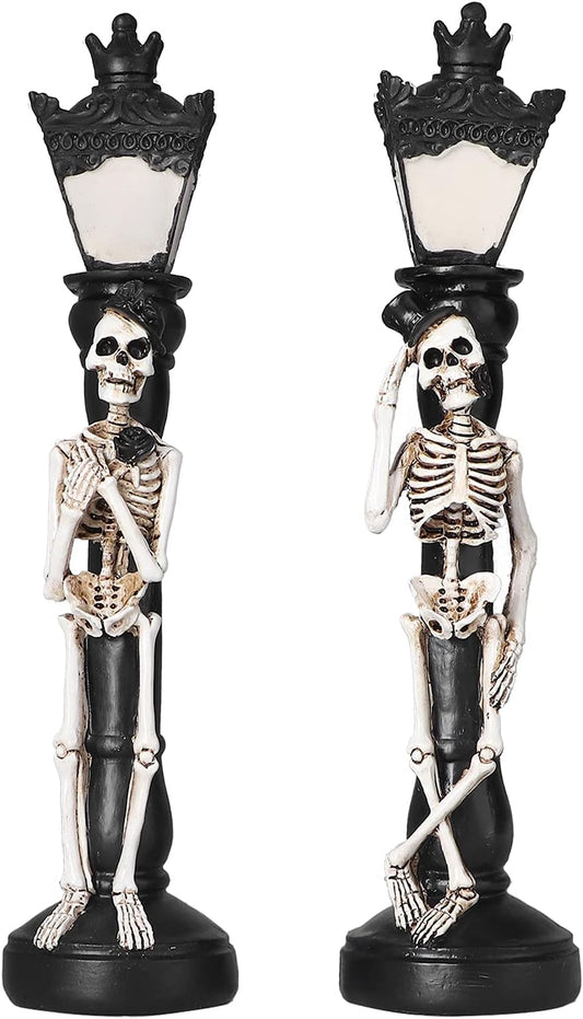 XIASABA Halloween Skull Lamp Miniature Vintage Skeleton Street Light Ideal for Home Halloween Party Decorations Adding A Mysterious and Gloomy Ambience
