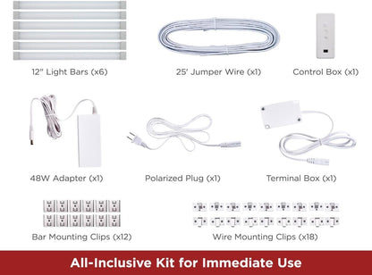 BLACK+DECKER Professional Push Wire® Matter Certified Smart Under Cabinet Lighting Kit, Adjustable White and RGB LEDs, Works with Alexa, Apple Home, Google Home, (6) 12" Bars