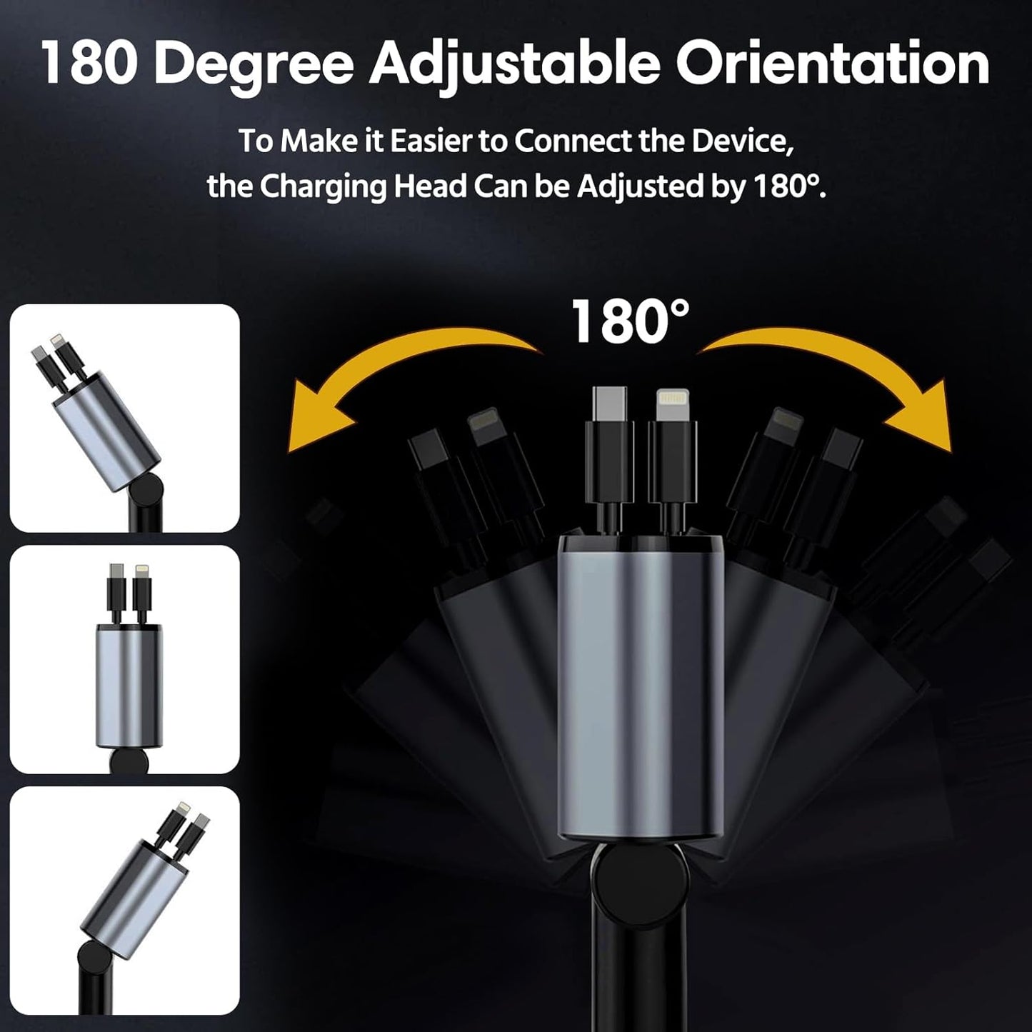 Sweetone Retractable Car Charger, Portable Car Charger 66 W Cigarette Lighter Socket USB C, Charger Adapter for Car Mobile Phone, Car Charger Compatible with iPhone/Samsung Galaxy/iPad