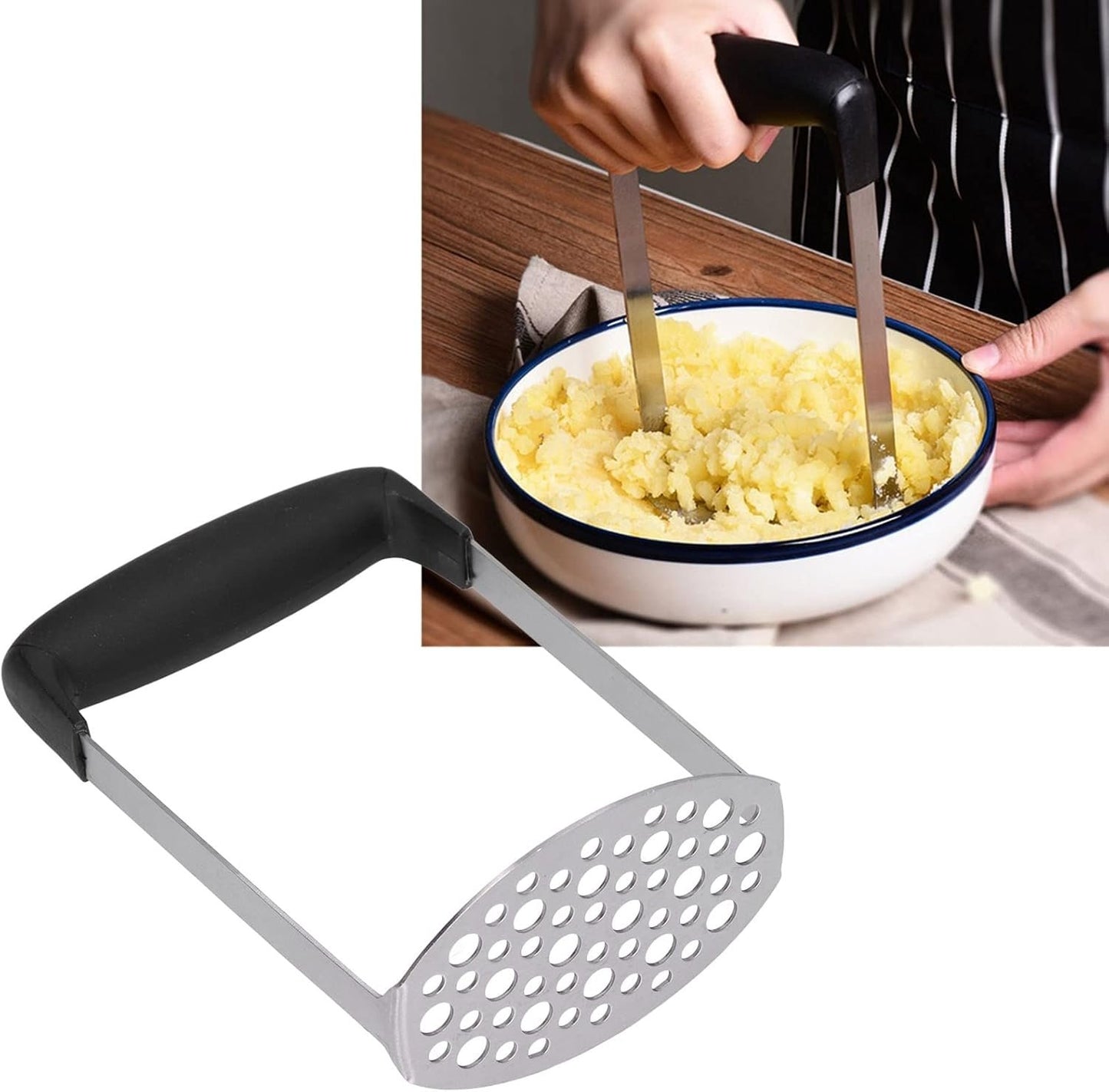 Schiacciapatate Manuale Per Schiacciapatate in Acciaio Inossidabile, Gadget da Cucina con Manico Orizzontale, Utensili da Cucina Per Cucina Ristorante