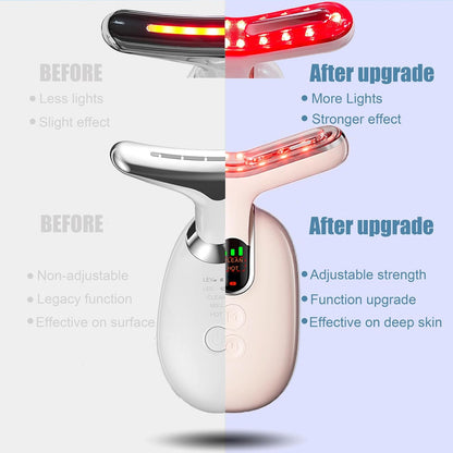 Mosnami Facial and Neck Beauty Massage,3 Models Face and Neck Beauty Device,at Home Face Tool for Skin Care (Pink)