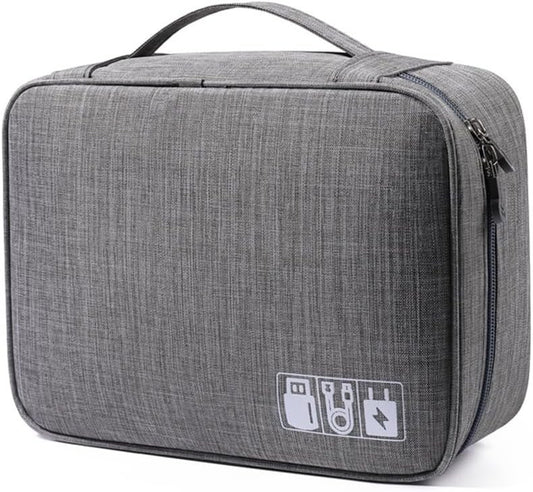 Electronics Organizer Travel Universal Cable Organizer Bag Waterproof Electronics Accessories Portable Storage Cases for Cable, Charger, Phone, USB, SD Card, Hard Drives, Power Bank