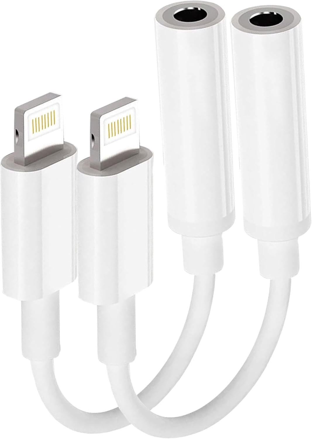 Apple MFi Certified 2 Pack Headphone Adapter for iPhone, Lightning to 3.5 mm Headphone Jack Adapter for iPhone Converter Dongle Audio Cable Compatible with iPhone 14 13 12 11 X XS 8 7