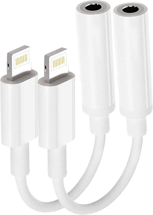 Apple MFi Certified 2 Pack Headphone Adapter for iPhone, Lightning to 3.5 mm Headphone Jack Adapter for iPhone Converter Dongle Audio Cable Compatible with iPhone 14 13 12 11 X XS 8 7