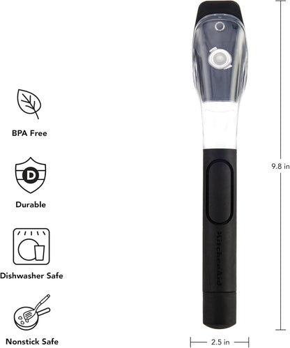 KitchenAid Soap Dispensing Sink Brush with Easy to Fill Handle, Nylon Bristles for Tough Cleaning, Comfort Grip Handle for Non Slip Grip, Black