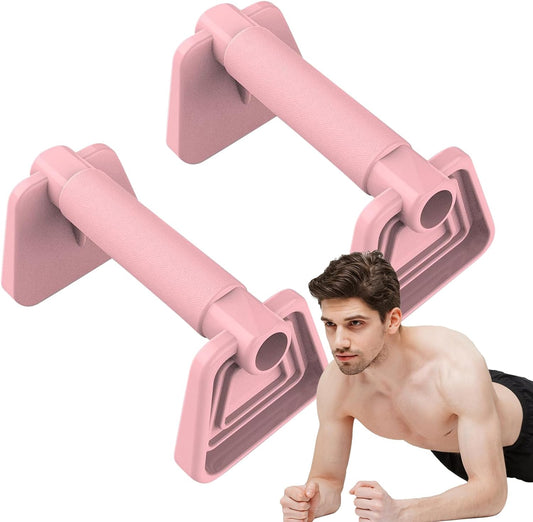Push Up Bar, Strength Training Equipment, Push-Up Exercise Equipment, Portable for Home Gym, Floor Workouts, Men & Women Fitness, Gym Gear, Black, Pink, 5.71 Inches