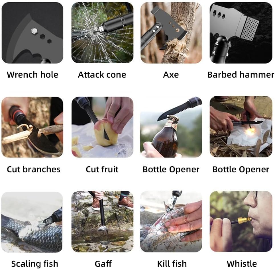 Camping Axe Folding Portable Survival Hatchet Multi Tool with Hammer Kit for Outdoor Camping Hiking