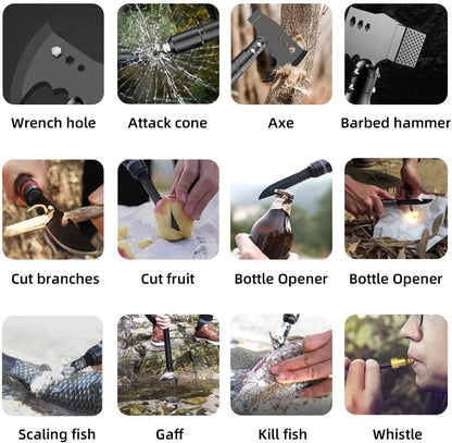 Camping Axe Folding Portable Survival Hatchet Multi Tool with Hammer Kit for Outdoor Camping Hiking