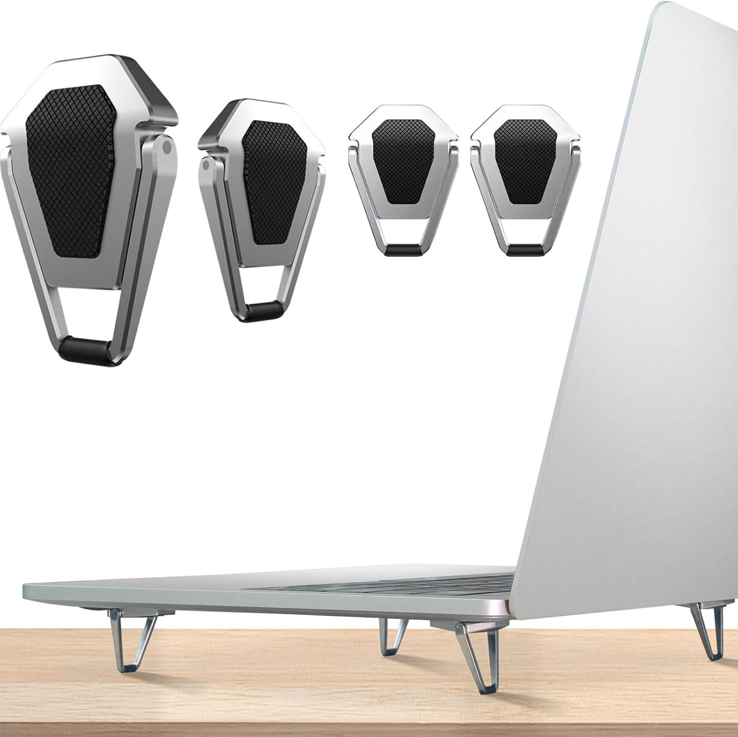 ELE DEPI Portable Laptop Stand, Zinc Alloy Invisible Laptop Cooling Pad, Mini Laptop Riser, Ergonomic Laptop Legs for 12-20 Inch Laptops