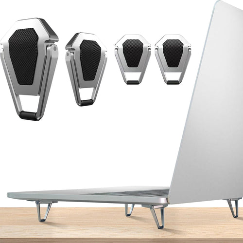 ELE DEPI Portable Laptop Stand, Zinc Alloy Invisible Laptop Cooling Pad, Mini Laptop Riser, Ergonomic Laptop Legs for 12-20 Inch Laptops