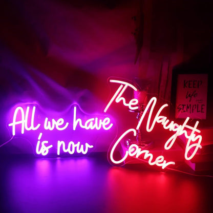 Led "The Naughty Corner" Neon Sign Letters USB Powered Neon Lights for Room Home Bar Art Wall Decoration Party Window Living Room Decor Christmas Gift (Red)