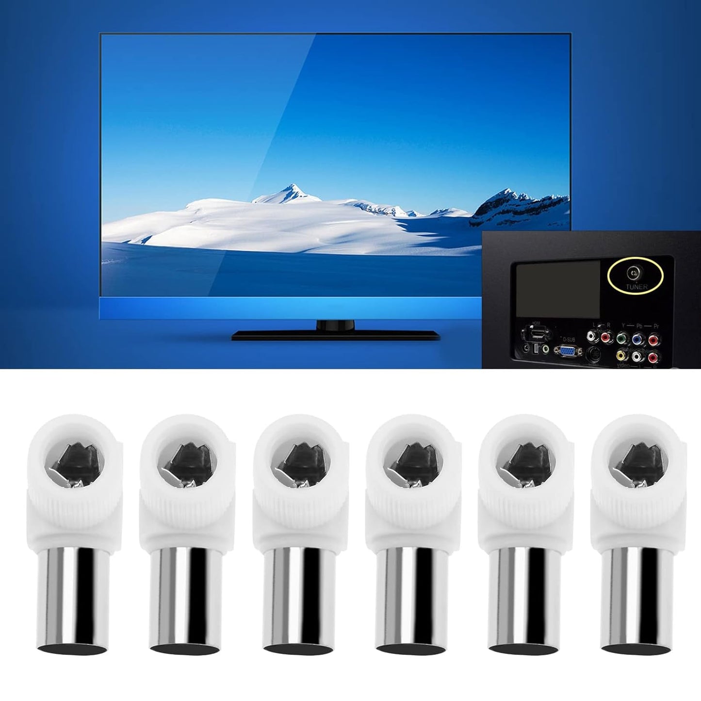 ECSiNG 16Pcs 90° Angle TV Coaxial Antenna TV Plug Antenna Connector RF Coaxial Coupling Coaxial Connector Adapter Electronic Accessories