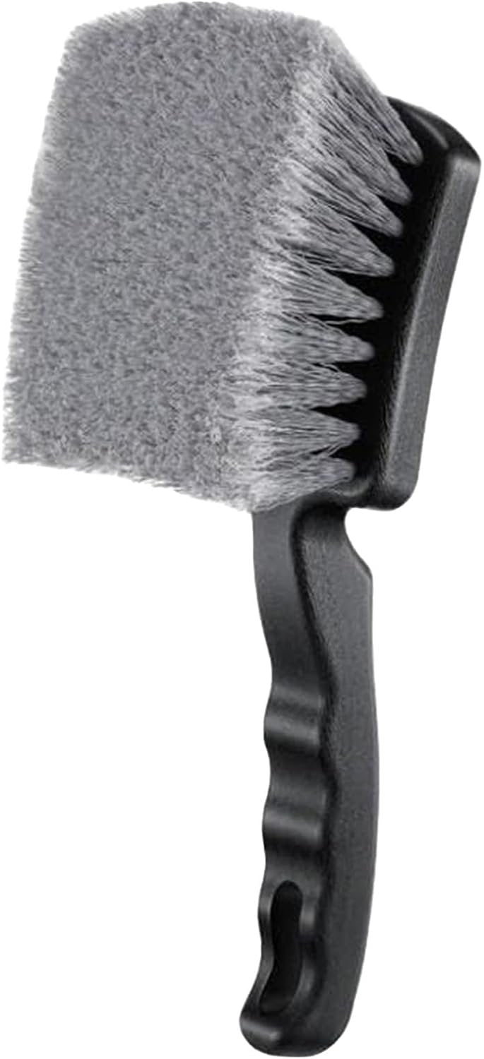 Tire Cleaning Brush, Car Detailing Tool, 9.45 Inches Long Bristle Scrubber, Convenient No Scratch Washing Accessory for Auto Truck Motorcycle Floor Mat Rim Maintenance Tasks