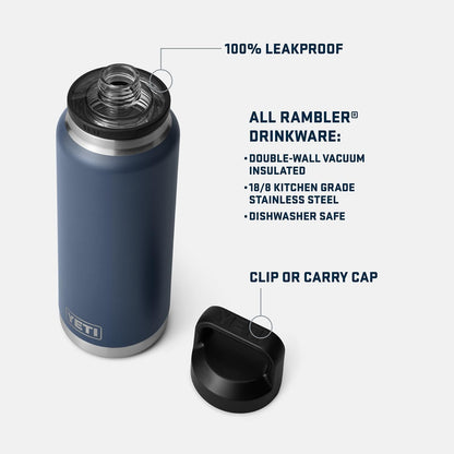 YETI Rambler 36 oz Bottle, Vacuum Insulated, Stainless Steel with Chug Cap, Firefly Yellow