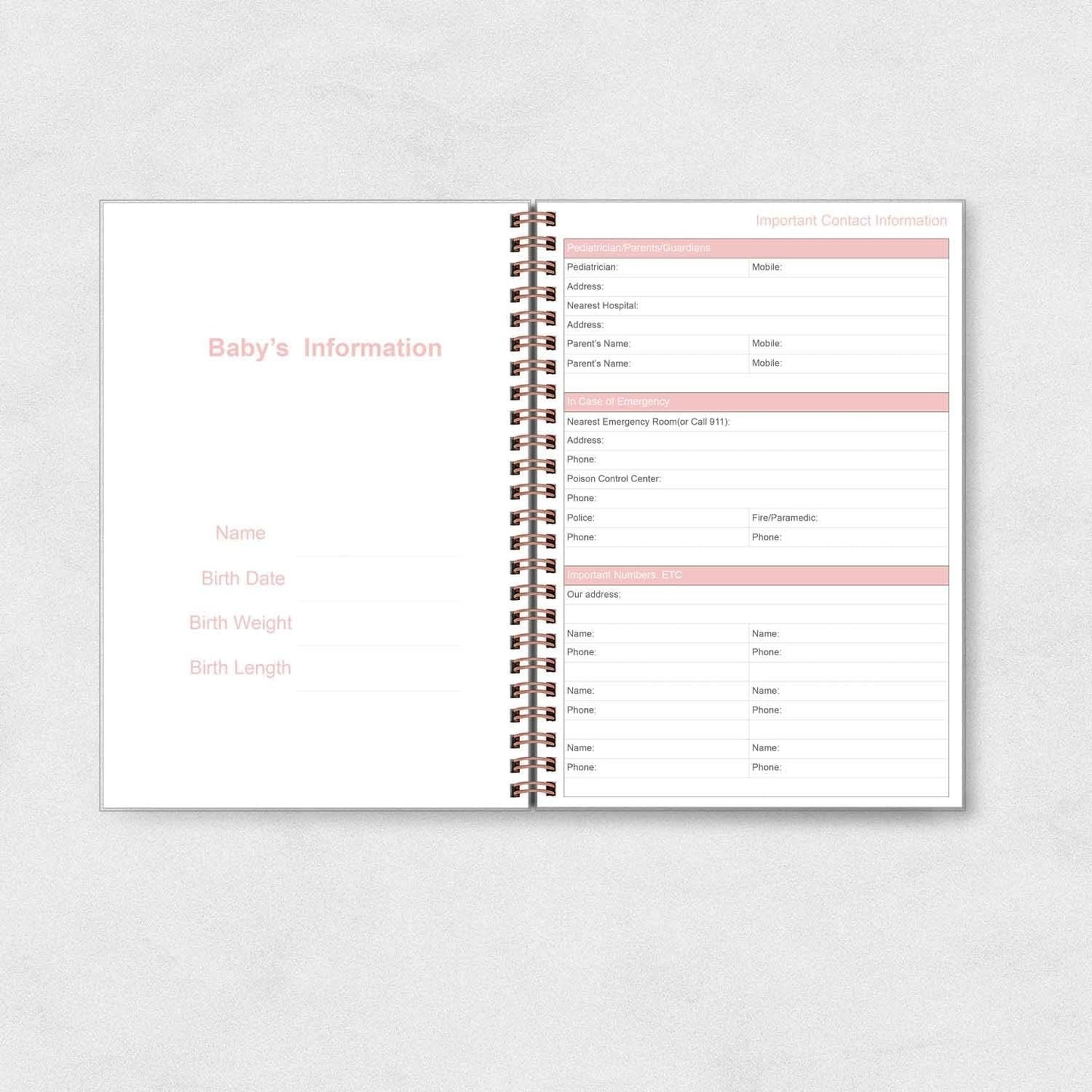 Baby's Daily Log Book - A5 Baby Care planner for Newborns, Schedule for Tracking Newborn's Daily Routine, 152 Easy to Fill Pages Track and Monitor Nursing, Sleep, Feeding, Diapers, Pumping - Pink
